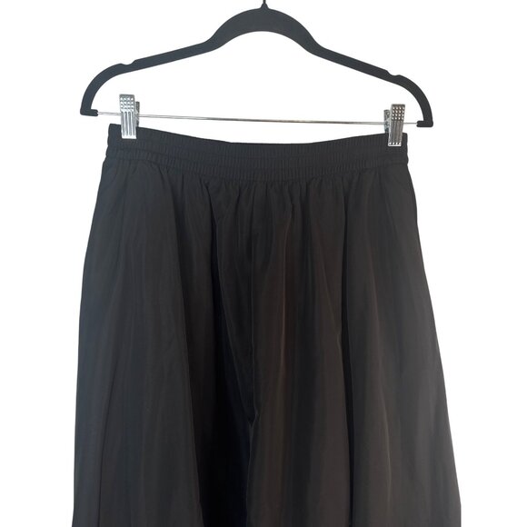 ZARA Black M/L Elastic Waist Midi Skirt Zara Polyester Flowy Design - Picture 10 of 15